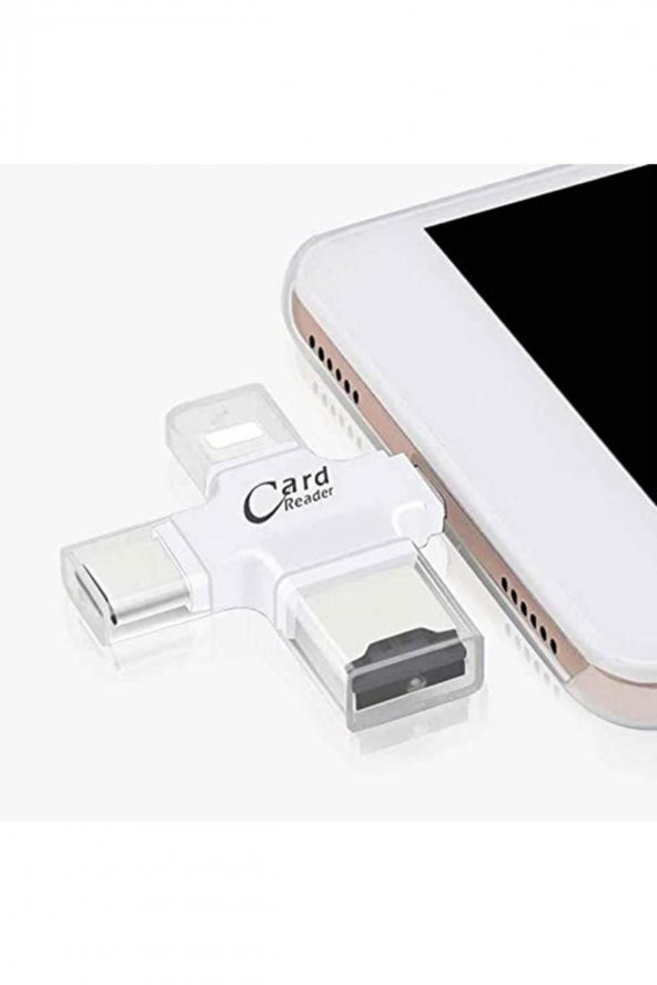 4419 Lightning Type C 3.1 Micro Usb Tf Kart Okuyucu Iphone Otg Çevirici Dönüştürücü - 2