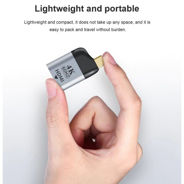 Type C To Hdmi 4K 60Hz Çevirici Dönüştürücü Adaptör USB 3.1 Erkek To Hdmi Dişi - 3