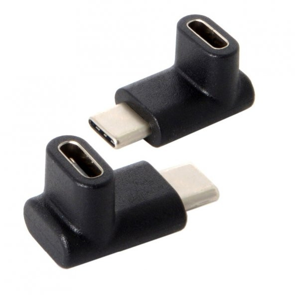 Type-C 90 Derece Yukarı Aşağı Dirsek Erkek Dişi Çevirici Dönüştürücü Adaptör - 3