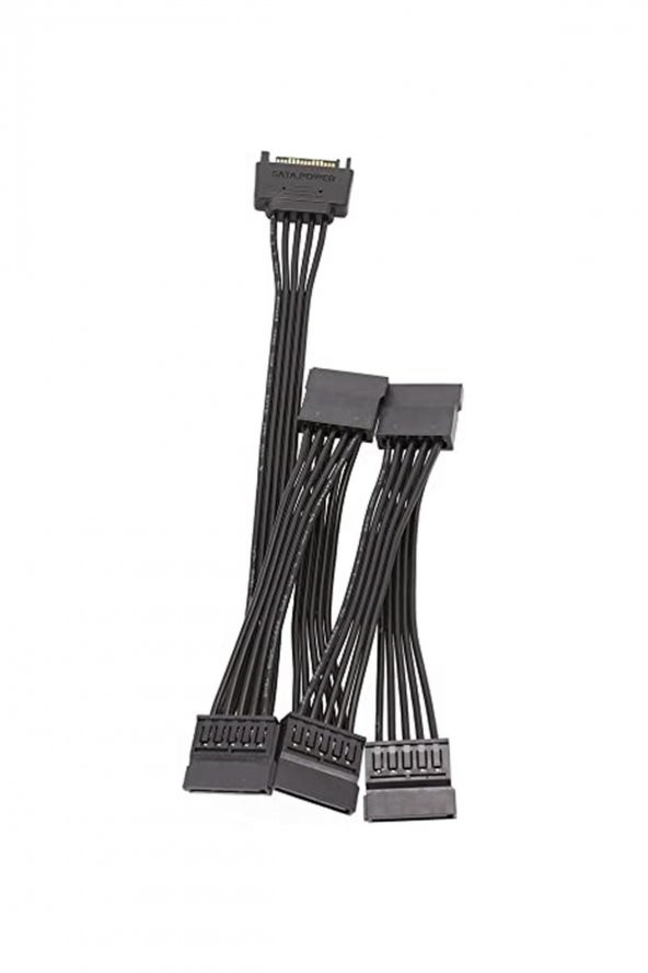 4977 Molex Sata To 5x Power 15 Pin Hard Disk Hdd Güç Çoklayıcı Kablosu - 3