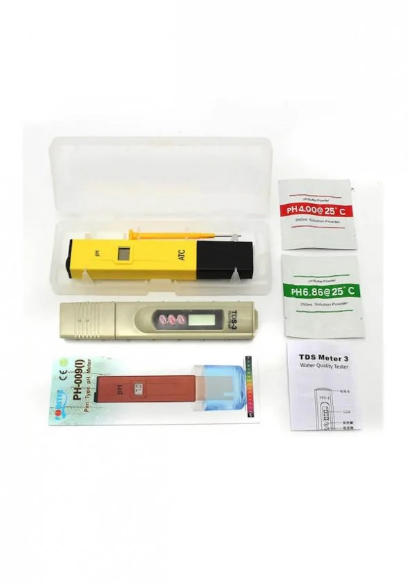 Kalem Tipi Tds Metre Su Saflık Ölçme + Ph Metre - 2 Ürün Birarada - 3