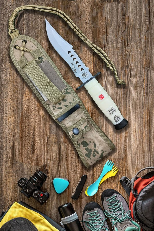 Outdoor Bıçağı Balık Temizleme Piknik Gezi Dağçılık Bıçağı Kamp Av Bıçak Çakı Kılıflı