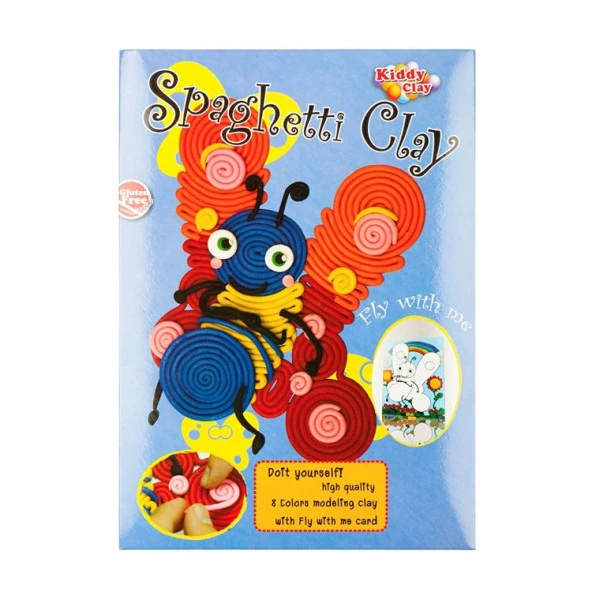 Kiddy Clay Spaghetti Hamur 8 Renk 100 Gram Kelebek
