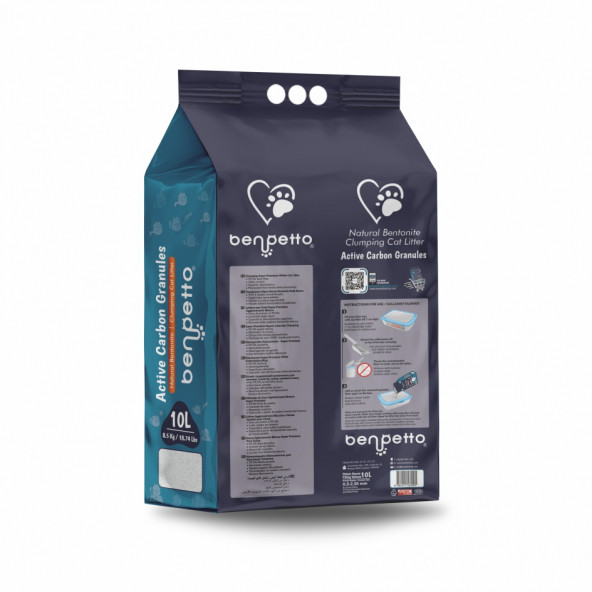 BENPETTO A250 Aktif Karbon Granüllü 10 Lt Kedi Kumu / Cat Litter - 2