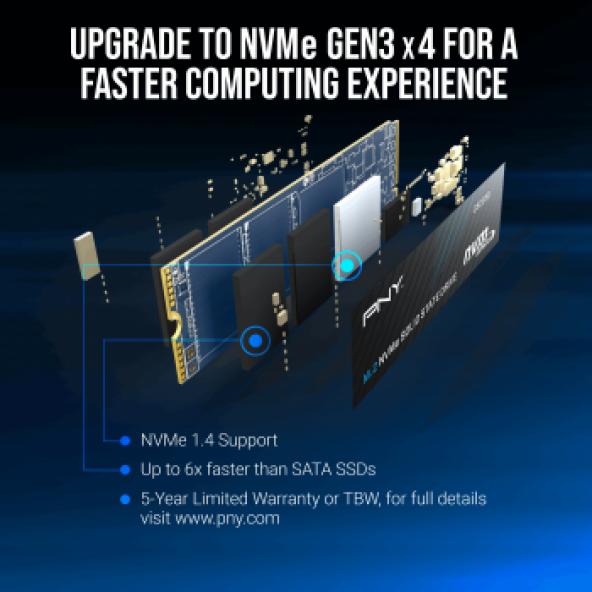 PNY CS2230 1 TB 3300/2600 NVMe PCIe M.2 SSD (M280CS2230-1TB-RB) - 4