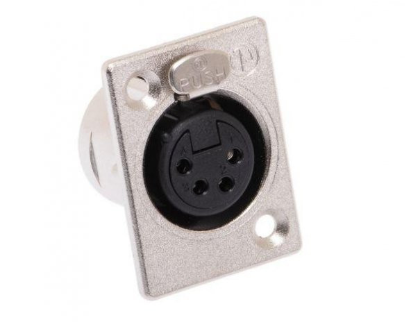 4 Pin XLR Şase Tipi Dişi Konnektör ürün görseli 1