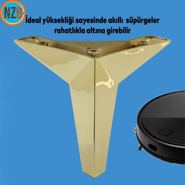 Mobilya Kanepe Sehpa TV Ünitesi Koltuk Ayağı 12 cm Altın Gold Baza Ayak - 4
