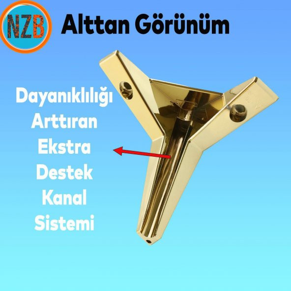 Mobilya Kanepe Sehpa TV Ünitesi Koltuk Ayağı 12 cm Altın Gold Baza Ayak - 5