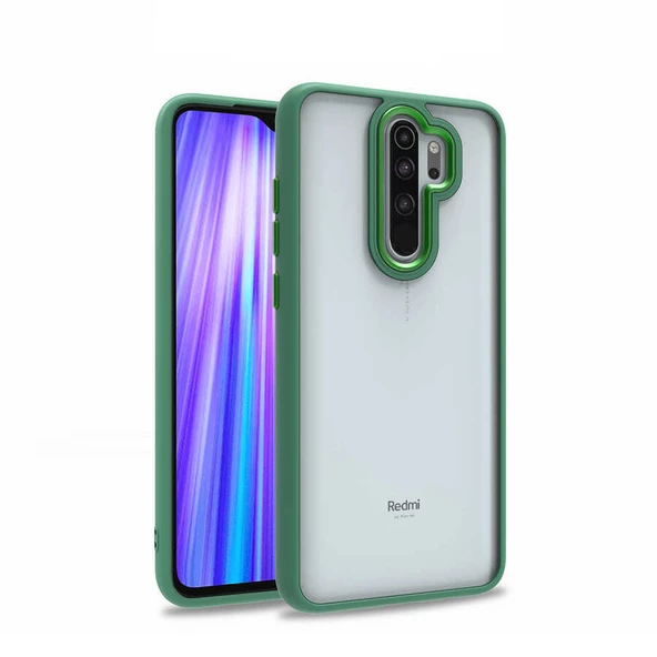 Xiaomi Redmi Note 8 Pro Kılıf Zore Flora Elektroplatin kaplama sert PC Kapak Kılıf  Yeşil