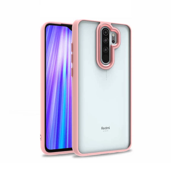 Xiaomi Redmi Note 8 Pro Kılıf Zore Flora Elektroplatin kaplama sert PC Kapak Kılıf  Rose Gold