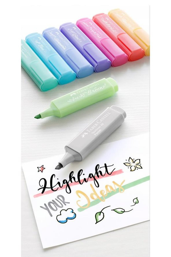 Fosforlu Kalem 8 Li Pastel Renkler 1 Paket Textliner Soft Renkler Kesik Uçlu İşaretleme Kalemi 8 Pastel Renk - 3