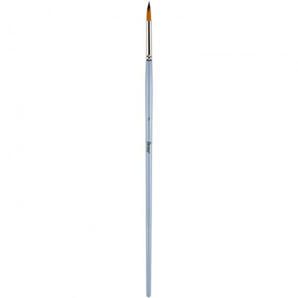Brons Uzun Saplı Sentetik Kıl Yuvarlak Uçlu Fırça No:7
