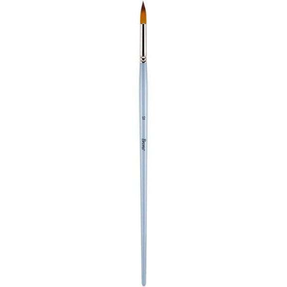 Brons Uzun Saplı Sentetik Kıl Yuvarlak Uçlu Fırça No:12