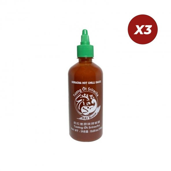 Kai Brand Sriracha Acı Biber Sosu 540 Gr 3 Adet