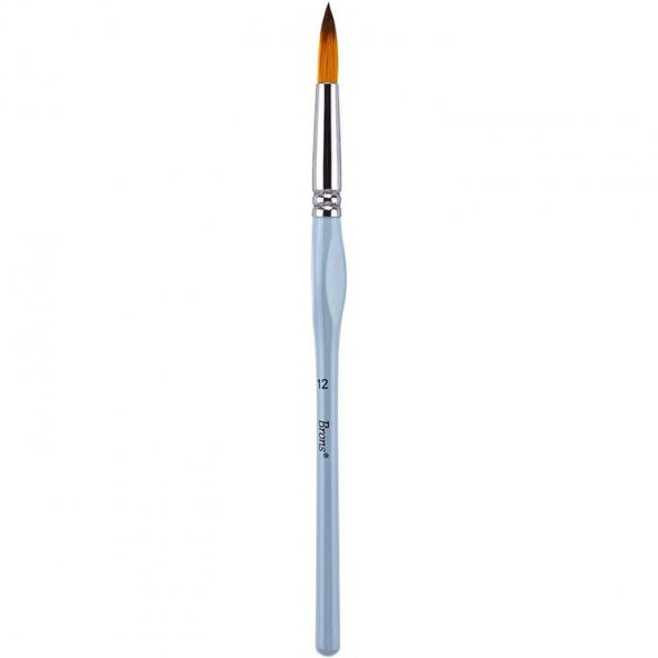 Brons 123 Serisi Üçgen Tutaçlı Sentetik Kıl Yuvarlak Uçlu Fırça No:12