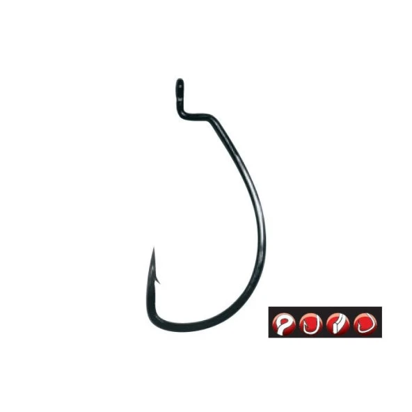Gamakatsu Worm Ewg Sl Offset Olta İğnesi No:2/0 Siyah 5ad - 2