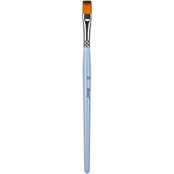 Brons Kısa Saplı Sentetik Kıl Düz Fırça No:10