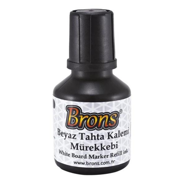 Brons Beyaz Tahta Kalemi Mürekkebi 30 cc. Siyah