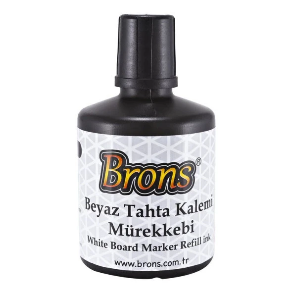 Brons Beyaz Tahta Kalemi Mürekkebi 100 cc. Siyah