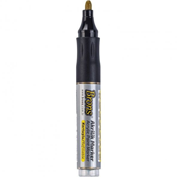 Brons Akrilik Marker 4 mm Yuvarlak Uç Kahverengi