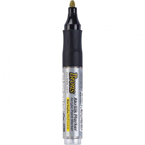 Brons Akrilik Marker 4 mm Yuvarlak Uç Altın