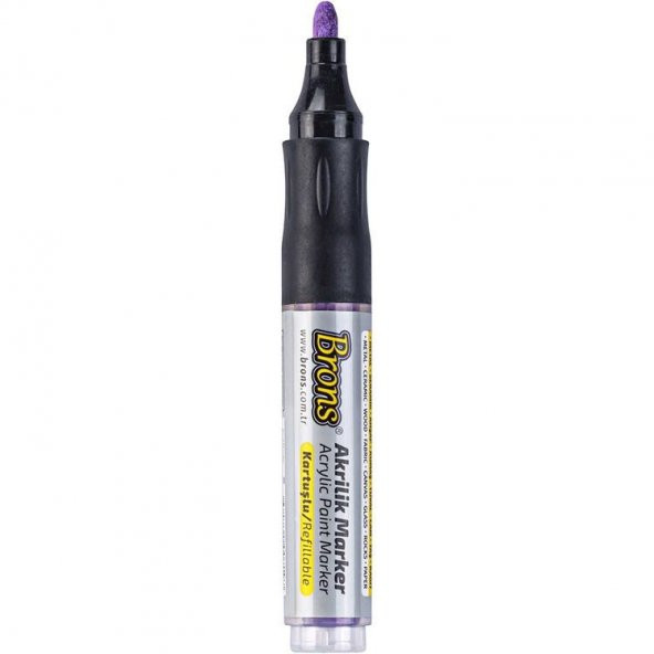 Brons Akrilik Marker 4 mm Yuvarlak Uç Mor