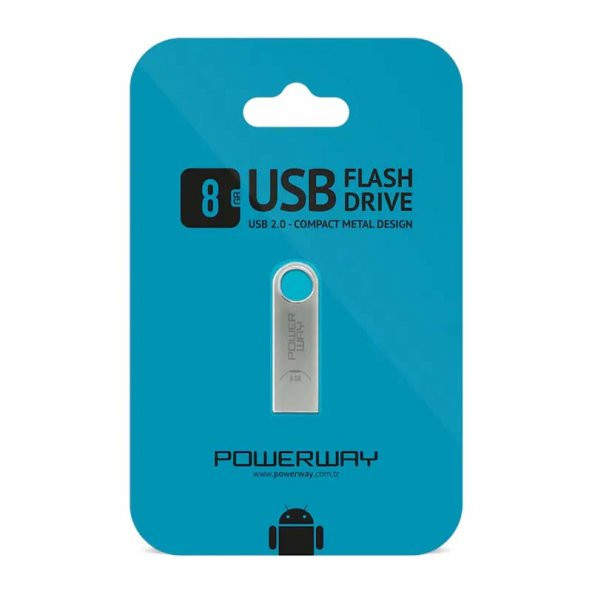 POWERWAY 8 GB METAL USB 2.0 FLASH BELLEK