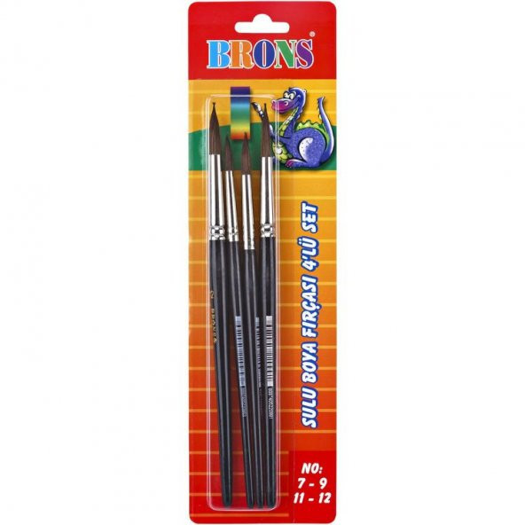 Brons Sulu Boya Fırçası 4lü Set (7-9-11-12)