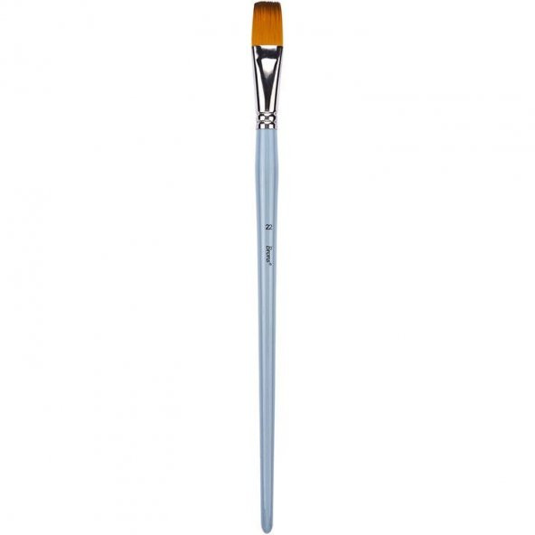 Brons Uzun Saplı Sentetik Kıl Düz Fırça No:22