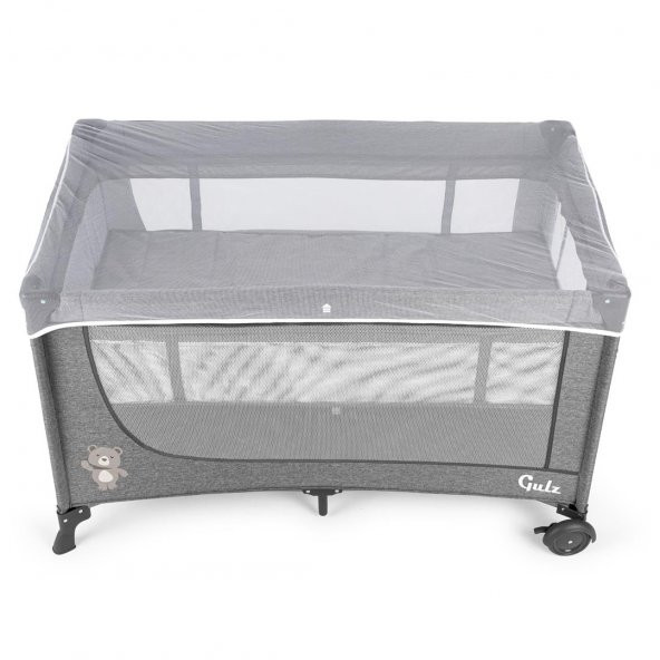Gulz Lindo Oyun Parkı Bebek Beşik 70x120 Cm + Pamuk Yatak Gray - 5
