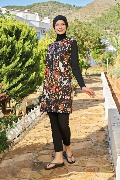 Ruko Maio 23136-12 Kadın 0 Yaka Paraşüt Kumaş Tam Tesettür Mayo ürün görseli