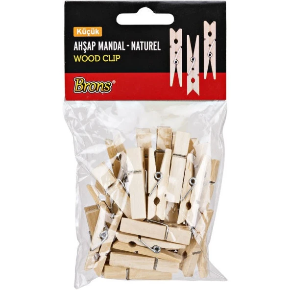 Brons Ahşap Mandal Naturel Küçük BR-906