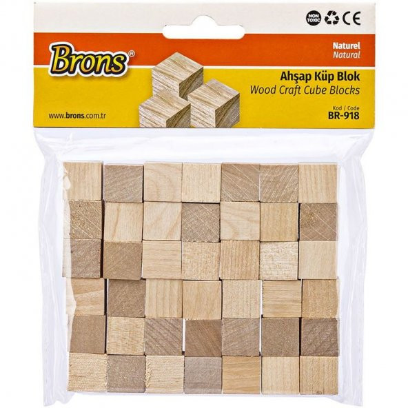 Brons Ahşap Küp Blok Naturel BR-918
