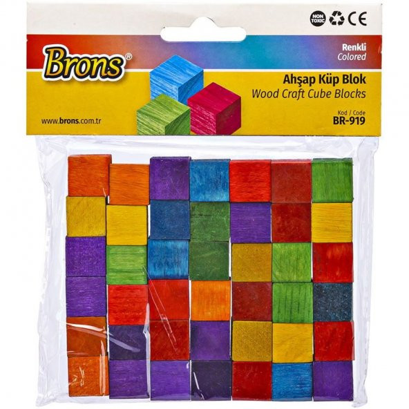 Brons Ahşap Küp Blok Renkli BR-919
