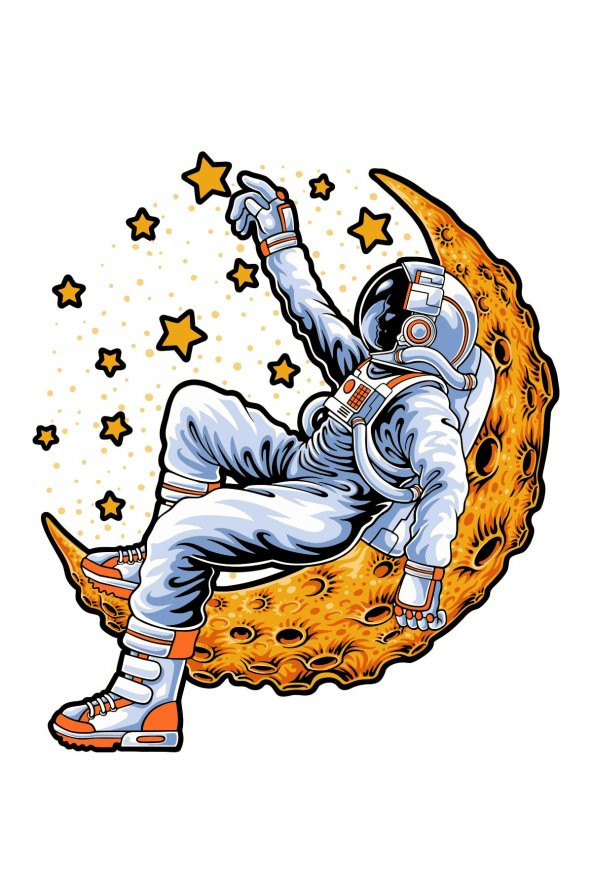 Astronotun Düşüşü Akıllı Kağıt Sticker, Yapışkansız Statik Tutunan Akıllı Kağıt, Çocuk Odası Sticker - 2