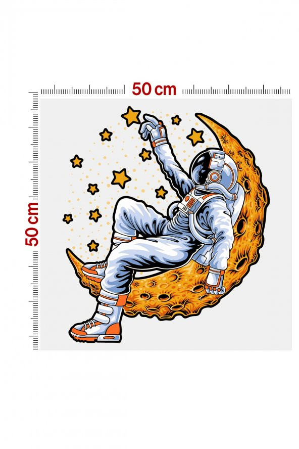 Astronotun Düşüşü Akıllı Kağıt Sticker, Yapışkansız Statik Tutunan Akıllı Kağıt, Çocuk Odası Sticker - 3