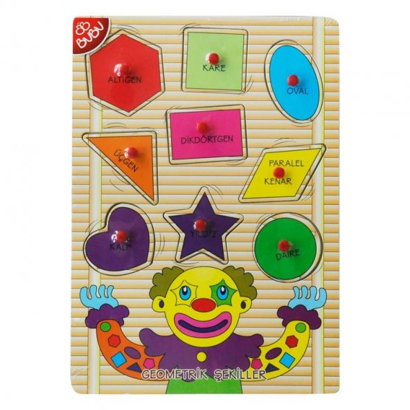 BuBu Ahşap Puzzle Palyaço Geometrik Şekiller