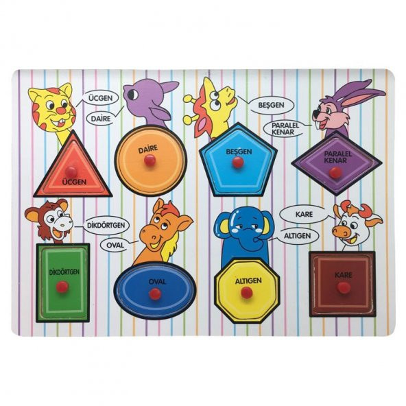 BuBu Ahşap Puzzle GEOMETRİK ŞEKİLLER