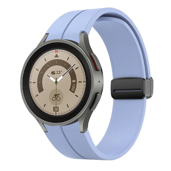 Samsung Galaxy Watch 4 5 6 7 FE 40 44 Classic 42 43 46 47 mm Kordon Magnetli Ayarlanır Silikon Kordon - 3