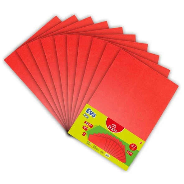 BuBu 50x70 cm Eva Kırmızı 10lu Paket - 1