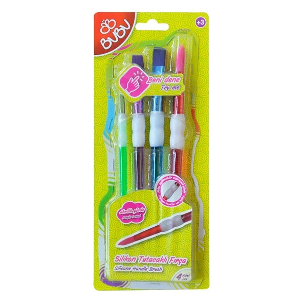 BuBu Silikon Tutacaklı Fırça 4 Parça
