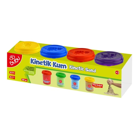 BuBu Kinetik Kum 4 Renk x 200 gr. Bardak