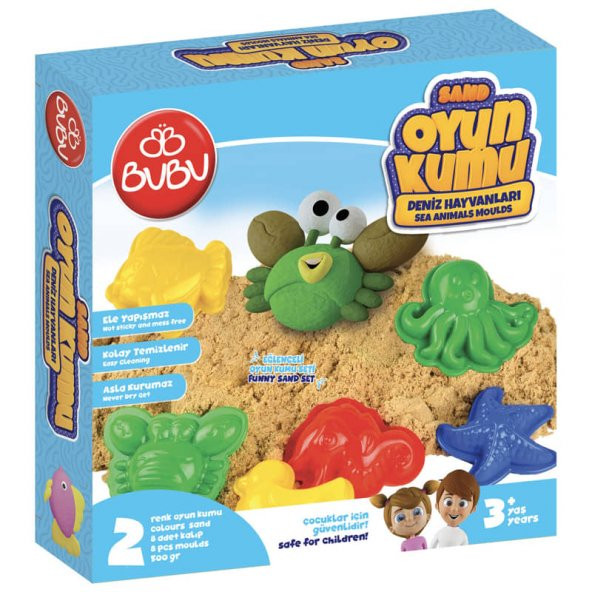 Bubu Oyun Kumu ve Deniz Hayvanları Kalıplı Set 500 gr