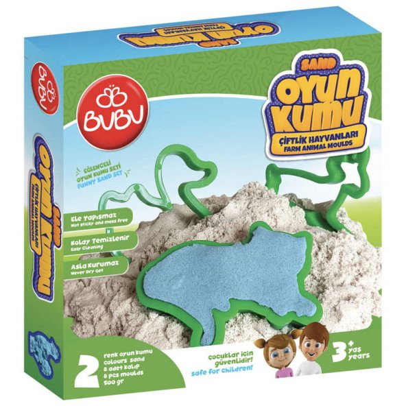 Bubu Oyun Kumu ve Çiftlik Hayvanları Kalıplı Set 500 gr