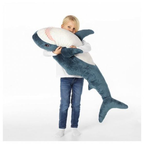 Çocuk Peluş Oyuncak Mavi Köpek Balığı MeridyenDukkan 100 Cm Yumuşak Oyuncak