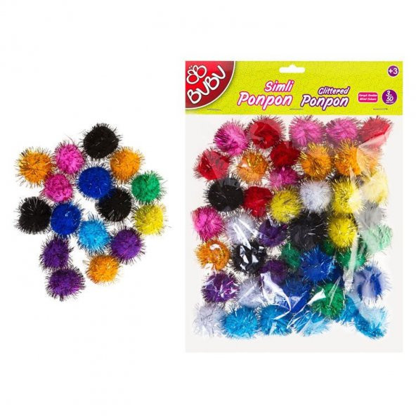 BuBu Simli Ponpon 3 cm 50li Karma