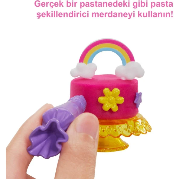 Barbie Pasta Dükkanı Oyun Seti ve Pembe Saçlı Minyon 30 Cm Bebek - 6