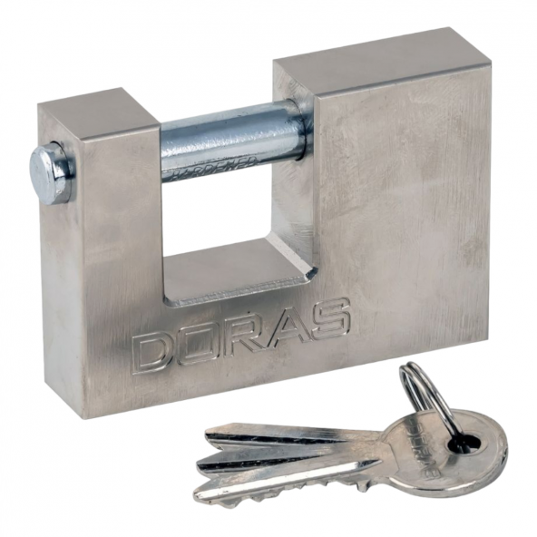 DORAS Asma Kilit 80 Mm.Döküm Saten Kayar Milli-1480