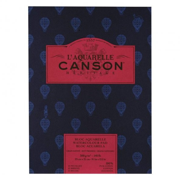Canson Heritage Sulu Boya Blok 300 gr. 23x31 cm. 12 yp. Sıcak Baskı