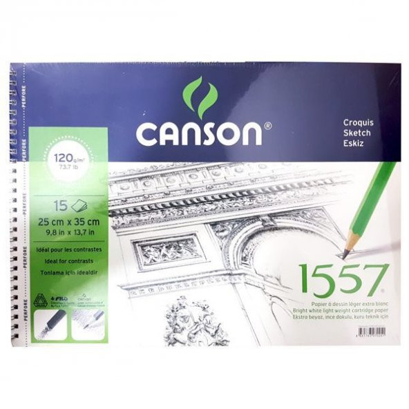 Canson 1557 Resim Ve Çizim Defteri 120 gr. 25x35 cm. 15 Sayfa